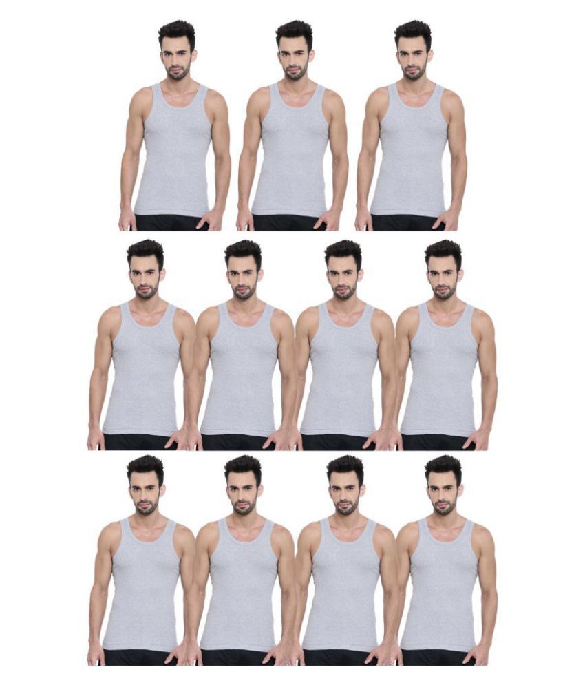     			Dixcy Scott Grey Sleeveless Vests Pack of 11