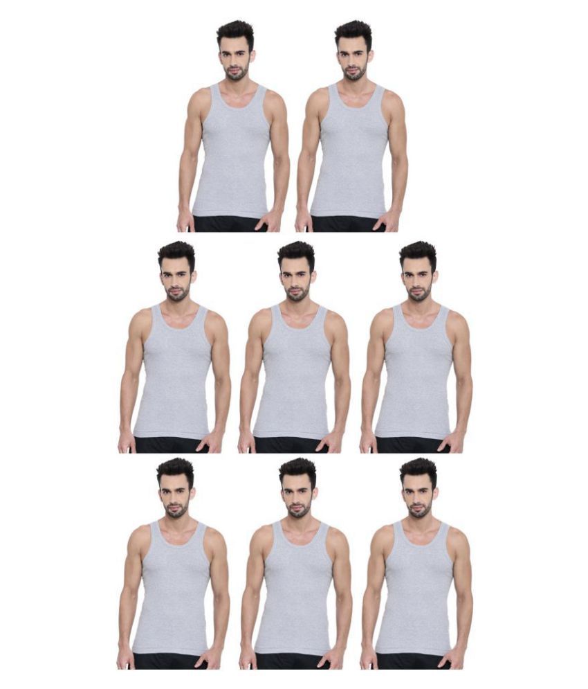     			Dixcy Scott Grey Sleeveless Vests Pack of 8