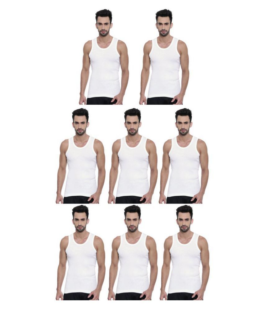     			Dixcy Scott White Sleeveless Vests Pack of 8