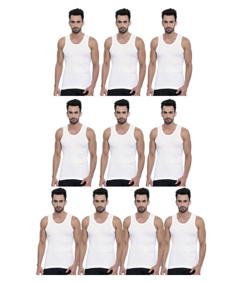     			Dixcy Scott White Sleeveless Vests Pack of 10