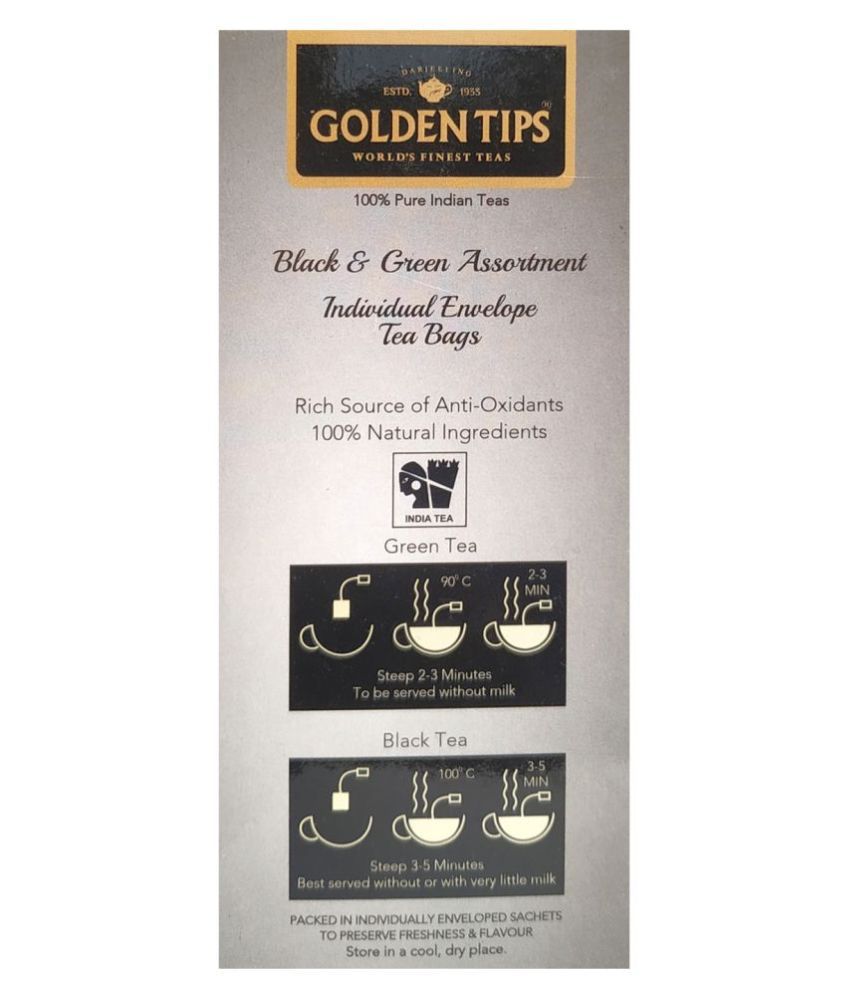 Golden Tips Darjeeling Black Tea Bags 40 gm Pack of 2 Buy Golden Tips