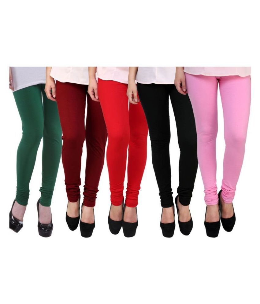     			FnMe Cotton Lycra Pack of 5 Leggings