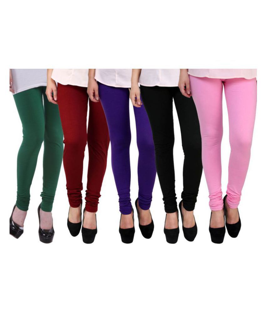     			FnMe Cotton Lycra Pack of 5 Leggings