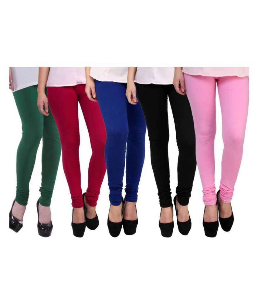     			FnMe Cotton Lycra Pack of 5 Leggings