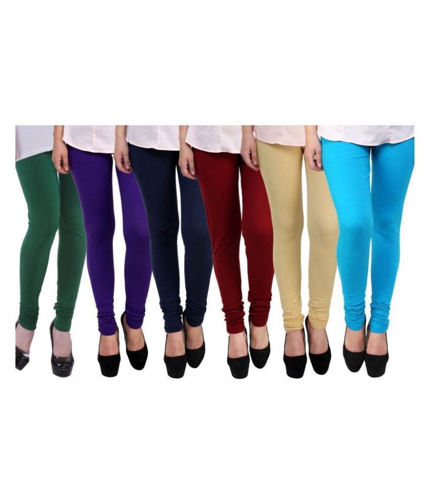     			FnMe Cotton Lycra Pack of 6 Leggings