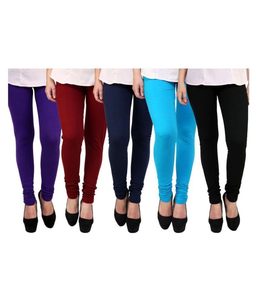     			FnMe Cotton Lycra Pack of 5 Leggings