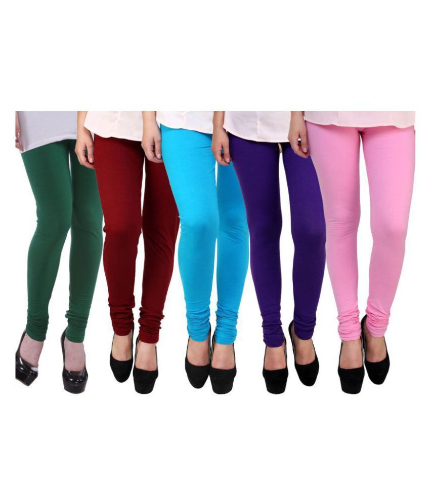     			FnMe Cotton Lycra Pack of 5 Leggings