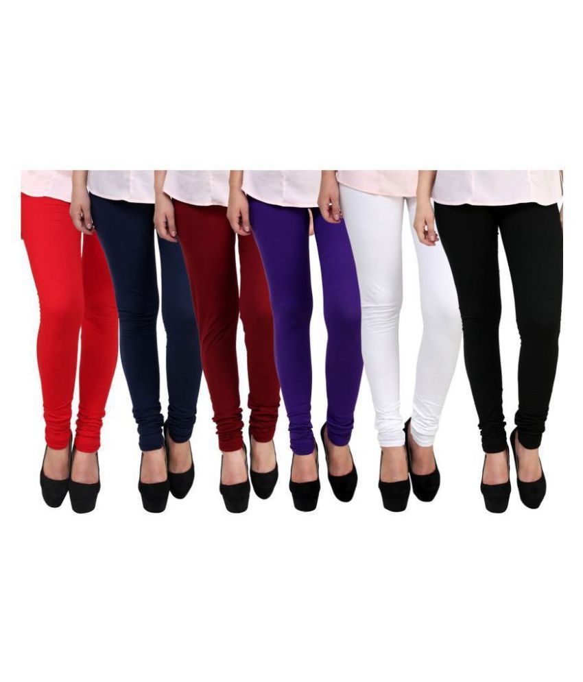     			FnMe Cotton Lycra Pack of 6 Leggings