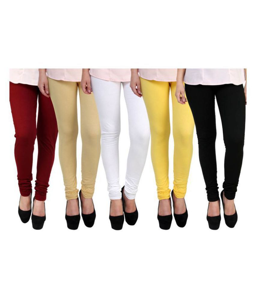     			FnMe Cotton Lycra Pack of 5 Leggings