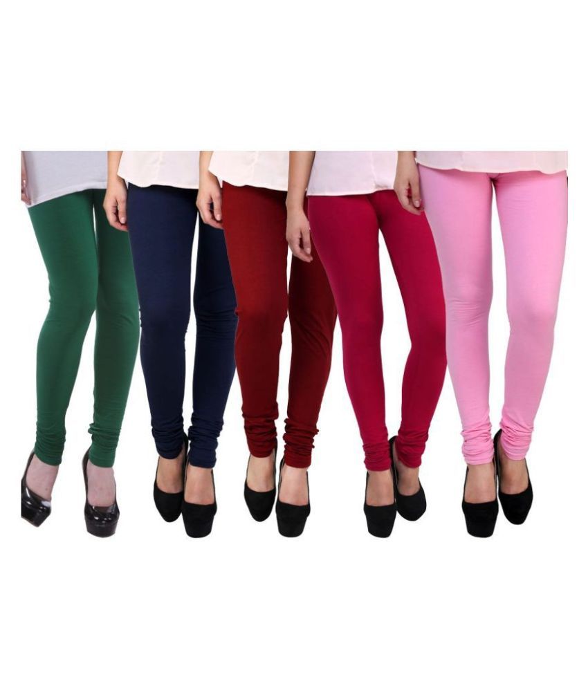     			FnMe Cotton Lycra Pack of 5 Leggings