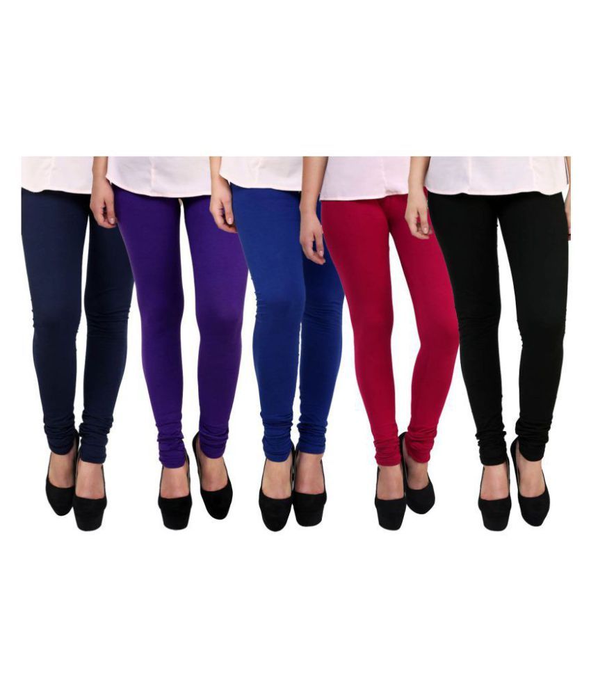     			FnMe Cotton Lycra Pack of 5 Leggings