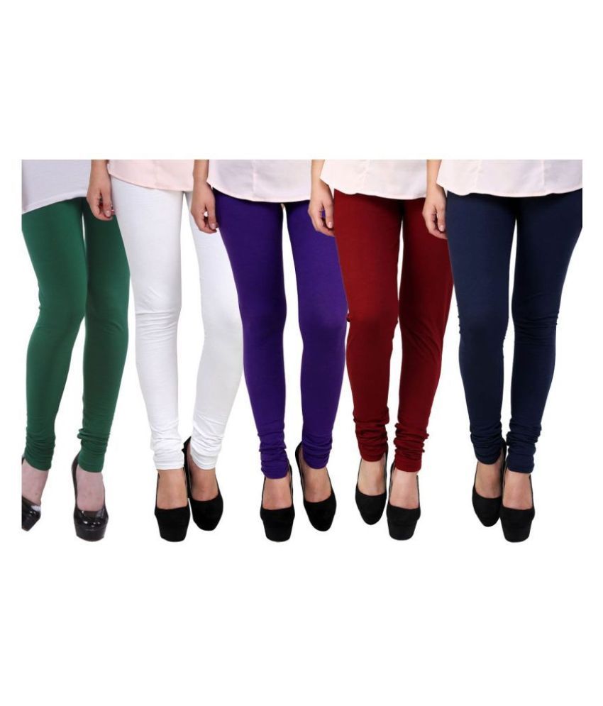     			FnMe Cotton Lycra Pack of 5 Leggings