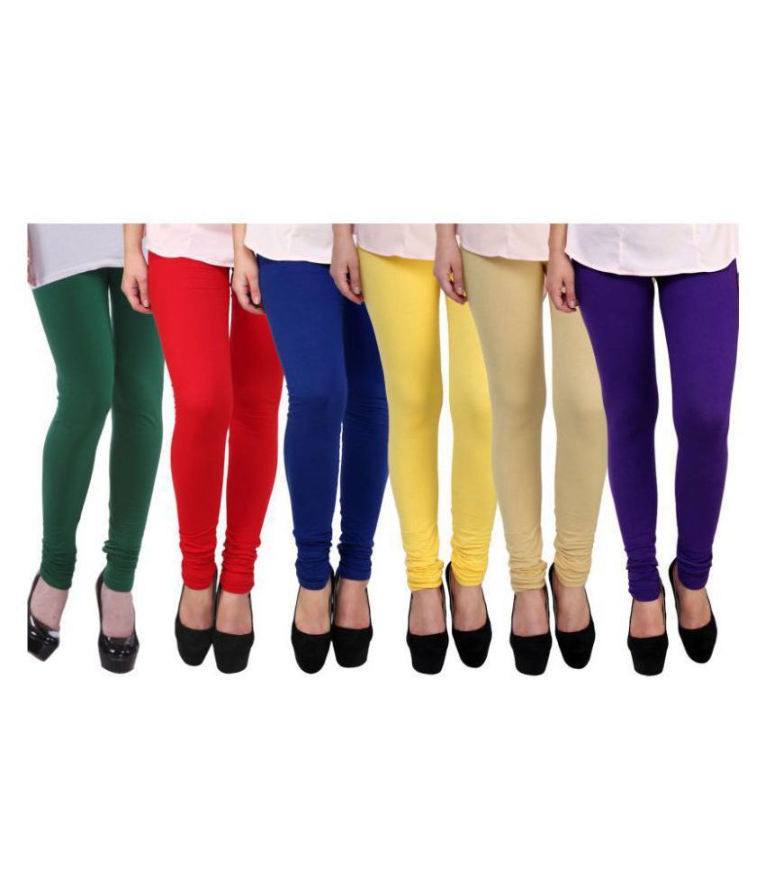     			FnMe Cotton Lycra Pack of 6 Leggings