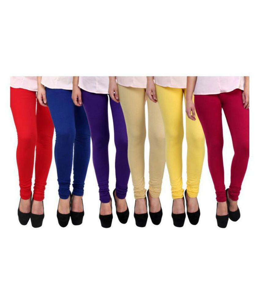     			FnMe Cotton Lycra Pack of 6 Leggings