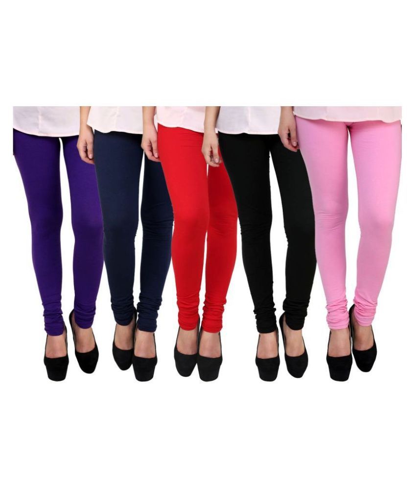     			FnMe Cotton Lycra Pack of 5 Leggings