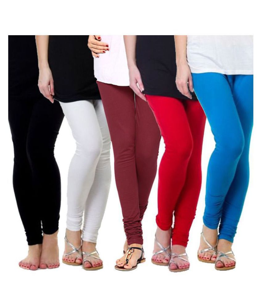     			FnMe Cotton Lycra Pack of 5 Leggings