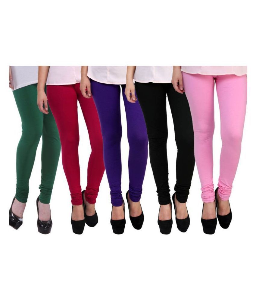     			FnMe Cotton Lycra Pack of 5 Leggings