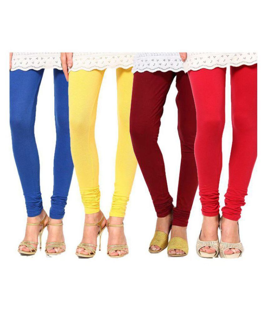     			FnMe - Yellow Cotton Women's Leggings ( Pack of 4 )