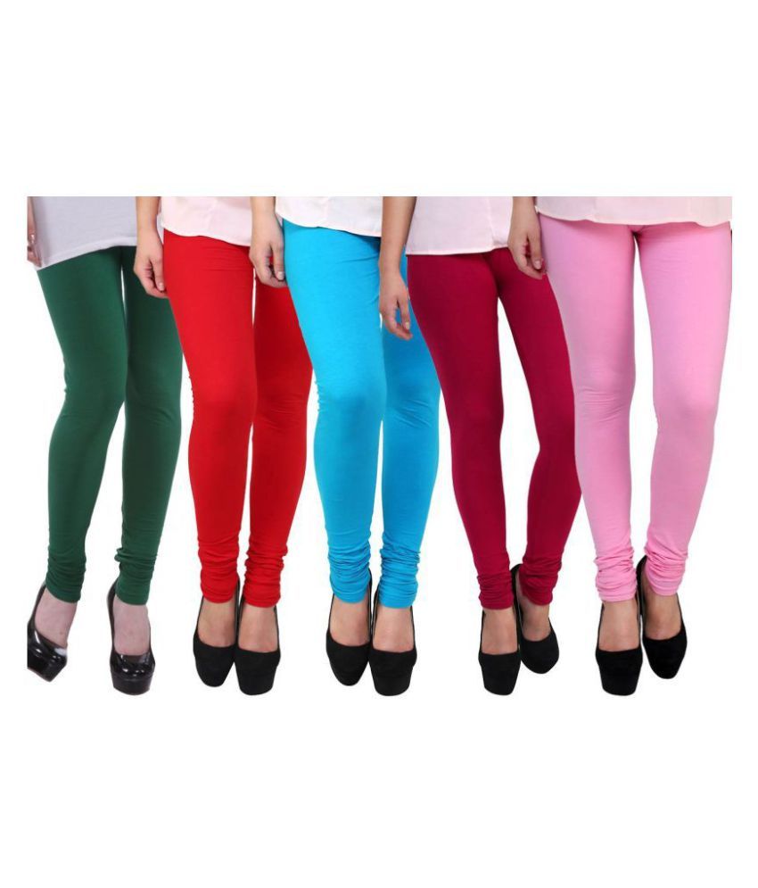     			FnMe Cotton Lycra Pack of 5 Leggings