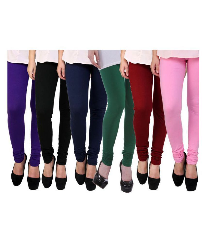     			FnMe Cotton Lycra Pack of 6 Leggings