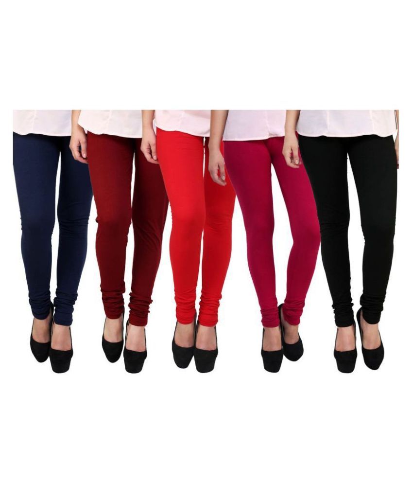     			FnMe Cotton Lycra Pack of 5 Leggings