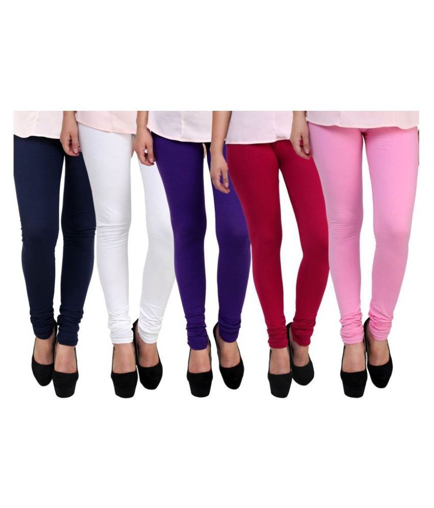     			FnMe Cotton Lycra Pack of 5 Leggings