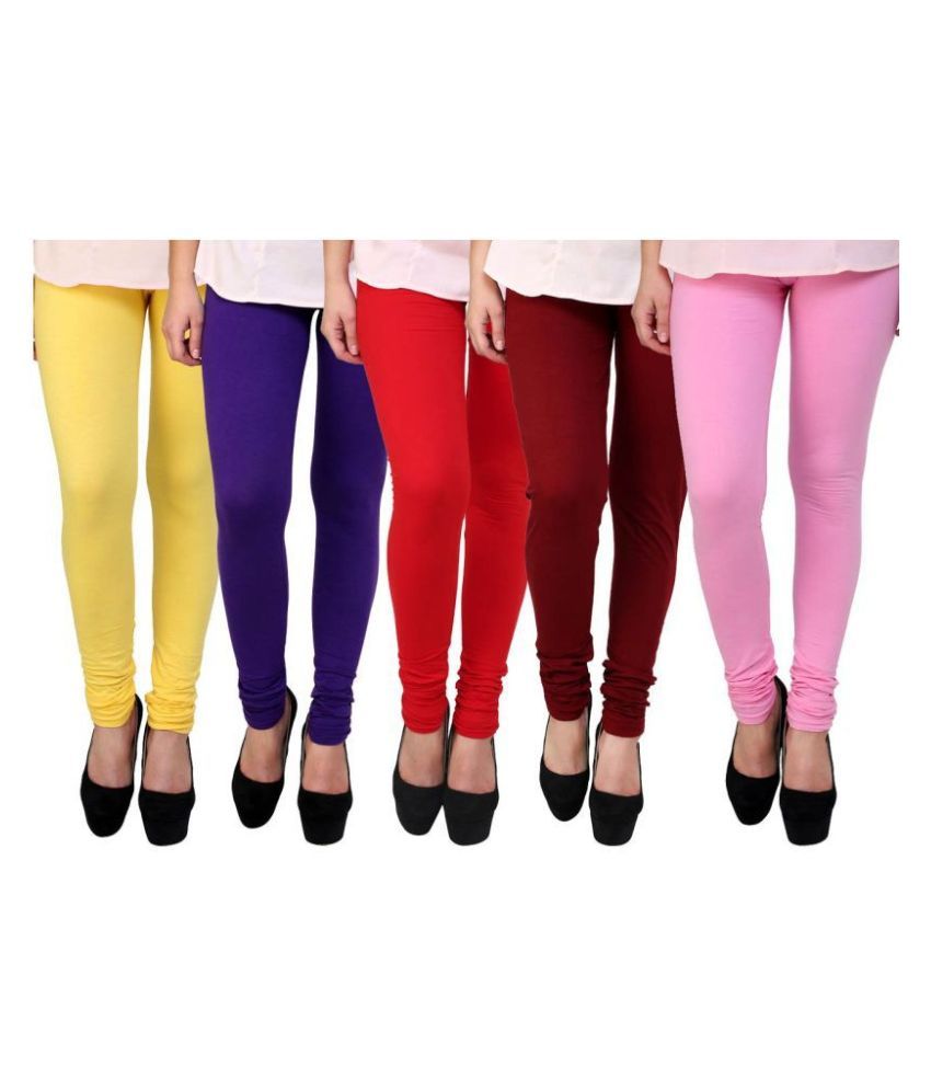     			FnMe Cotton Lycra Pack of 5 Leggings