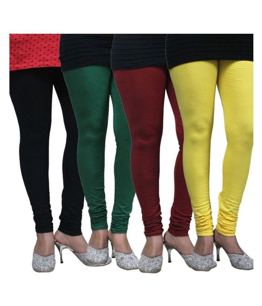     			FnMe - Black Cotton Women's Leggings ( Pack of 4 )