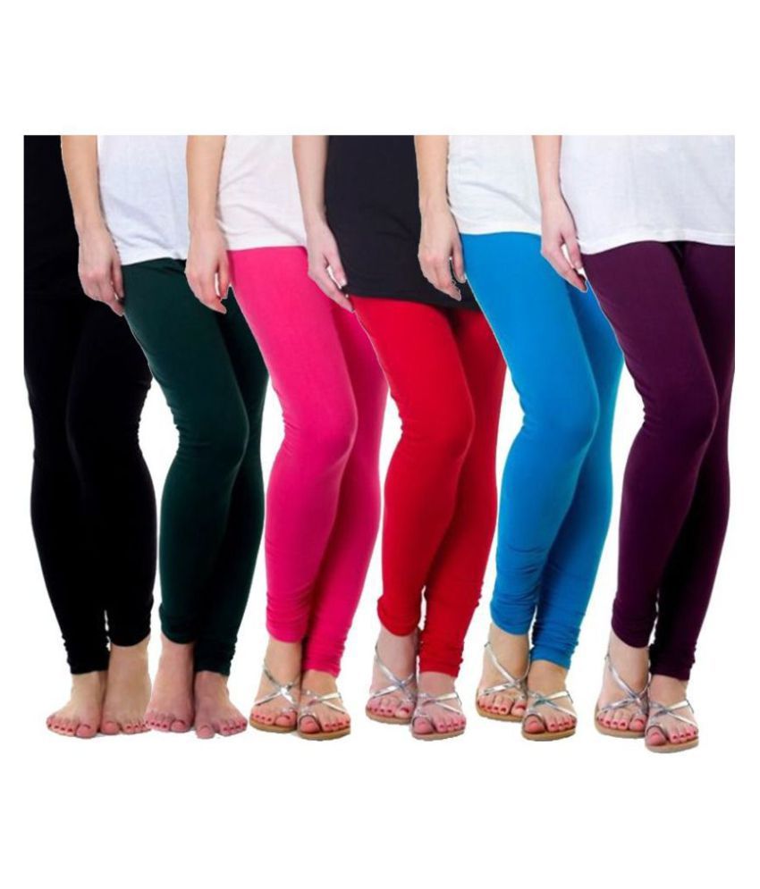     			FnMe Cotton Lycra Pack of 6 Leggings