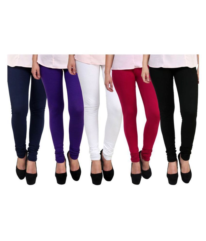     			FnMe Cotton Lycra Pack of 5 Leggings