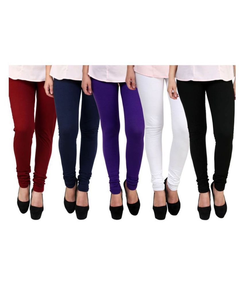     			FnMe Cotton Lycra Pack of 5 Leggings