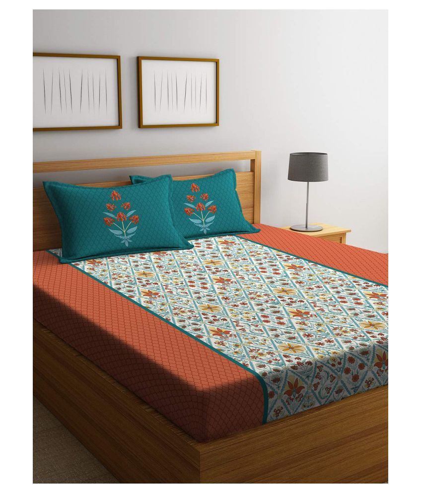 Portico Cotton Double Bedsheet with 2 Pillow Covers Buy Portico