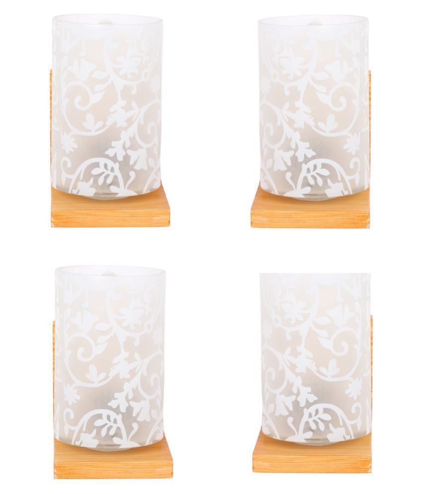     			AFAST Decorative & Designer Glass Wall Light White - Pack of 4