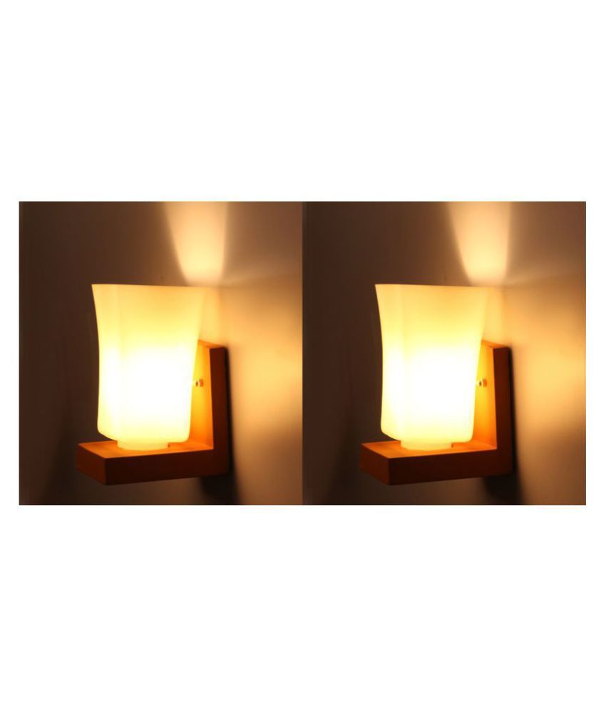     			AFAST Decorative & Designer Glass Wall Light White - Pack of 2