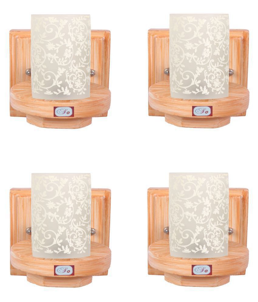     			AFAST Decorative & Designer Glass Wall Light White - Pack of 4
