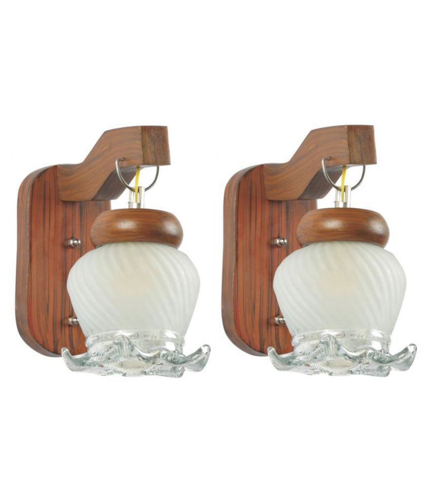     			AFAST Decorative & Designer Glass Wall Light Off White - Pack of 2