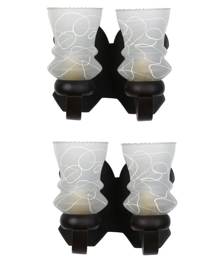     			AFAST Decorative & Designer Glass Wall Light Black - Pack of 2