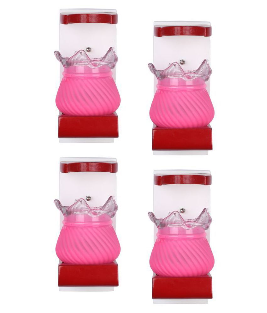     			AFAST Decorative & Designer Glass Wall Light Pink - Pack of 4