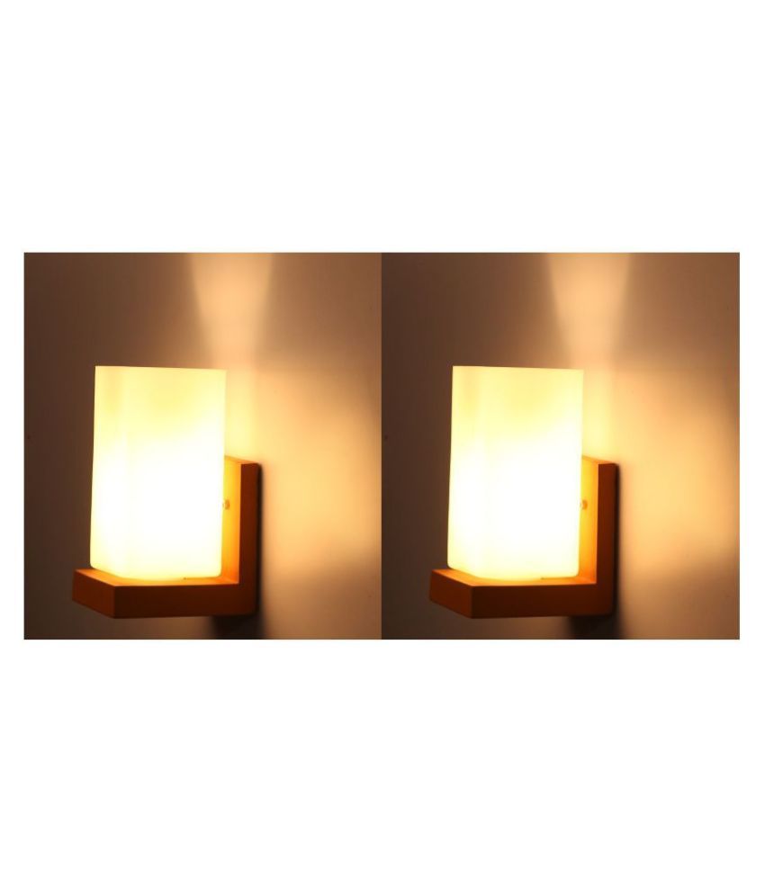     			AFAST Decorative & Designer Glass Wall Light White - Pack of 2