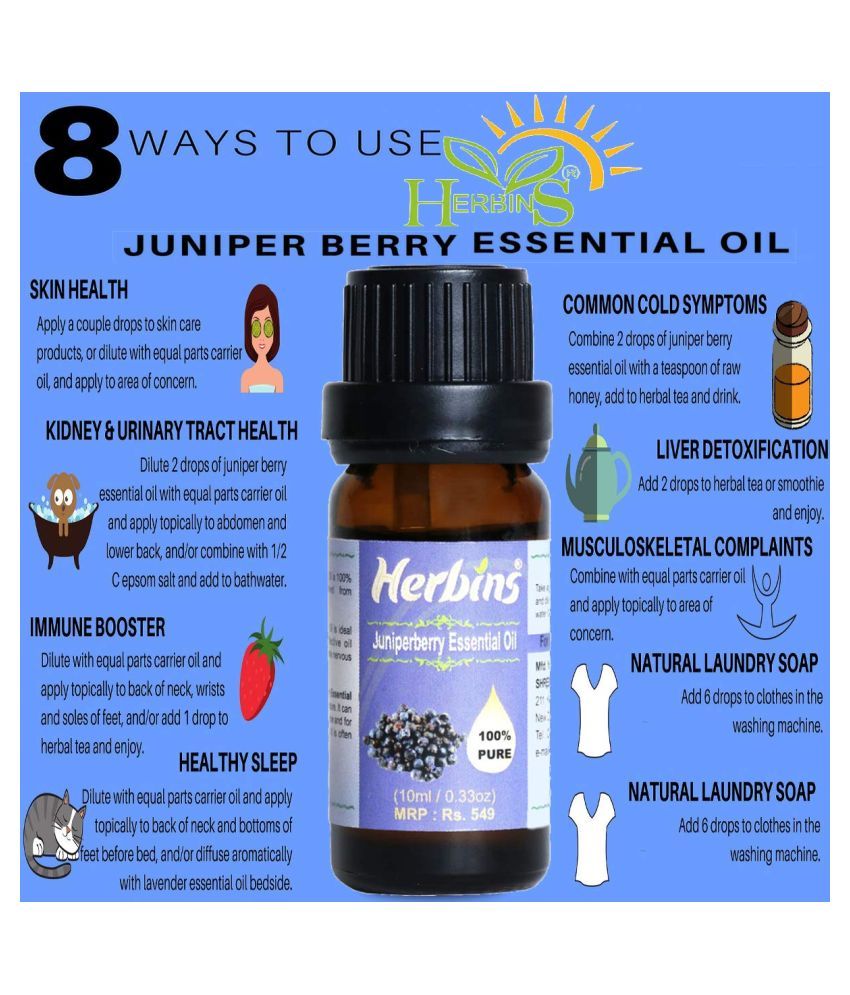 Herbins Juniper Berry Skin Anti Aging Essential Oil 10 mL Buy Herbins Juniper Berry Skin Anti