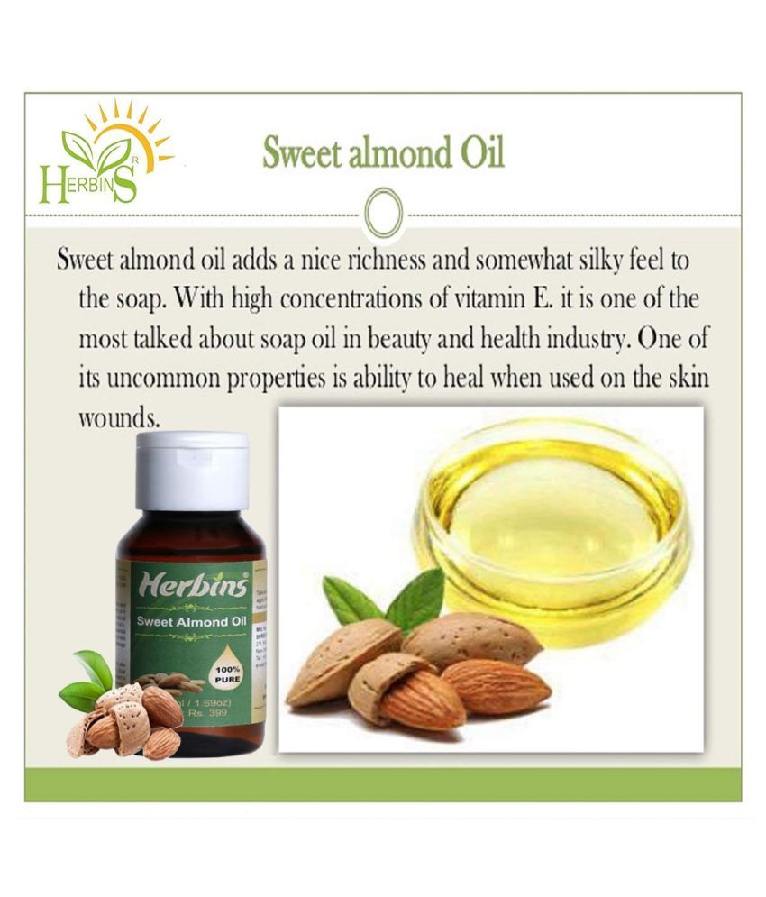 Herbins Sweet Almond Skin Care Essential Oil 50 mL Buy Herbins Sweet