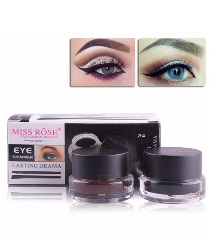 Miss Rose Gel Eye liner Black & Brown 7402109 Gel Eyeliner Brown Pack