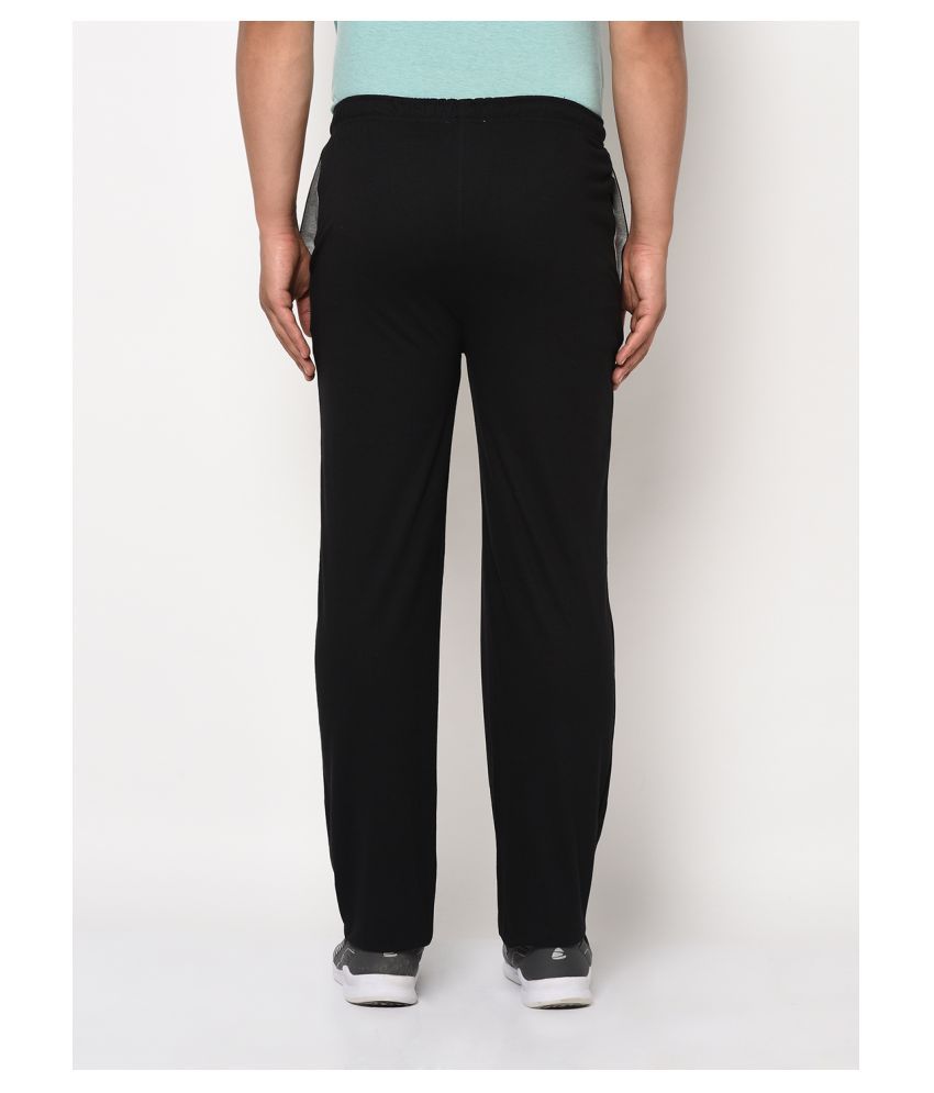 black cotton track pants