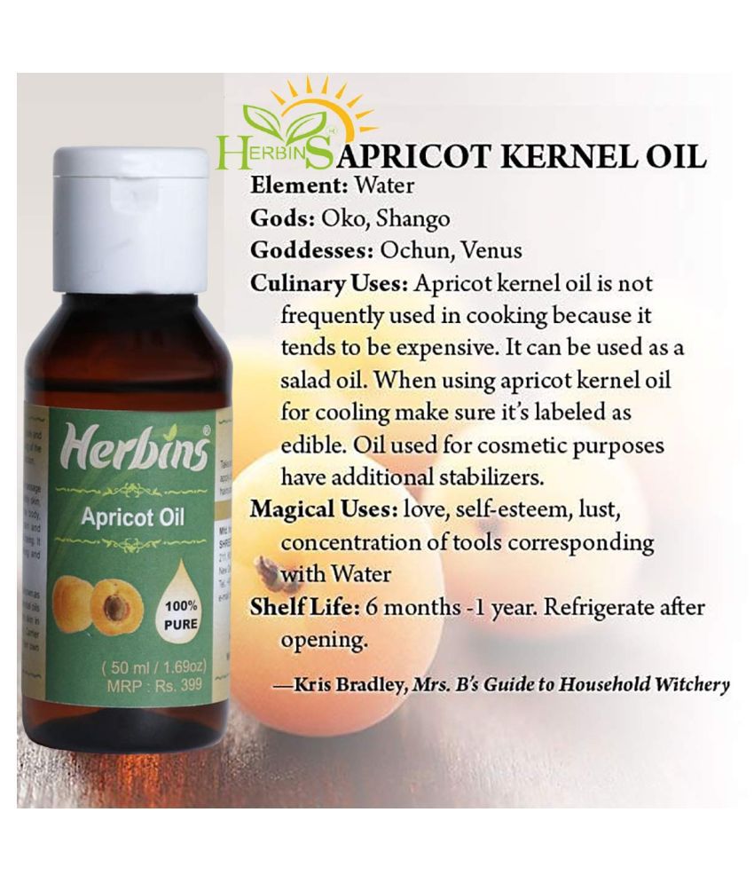 Herbins Pure Apricot Skin Hair Growth Essential Oil 50 mL: Buy Herbins ...