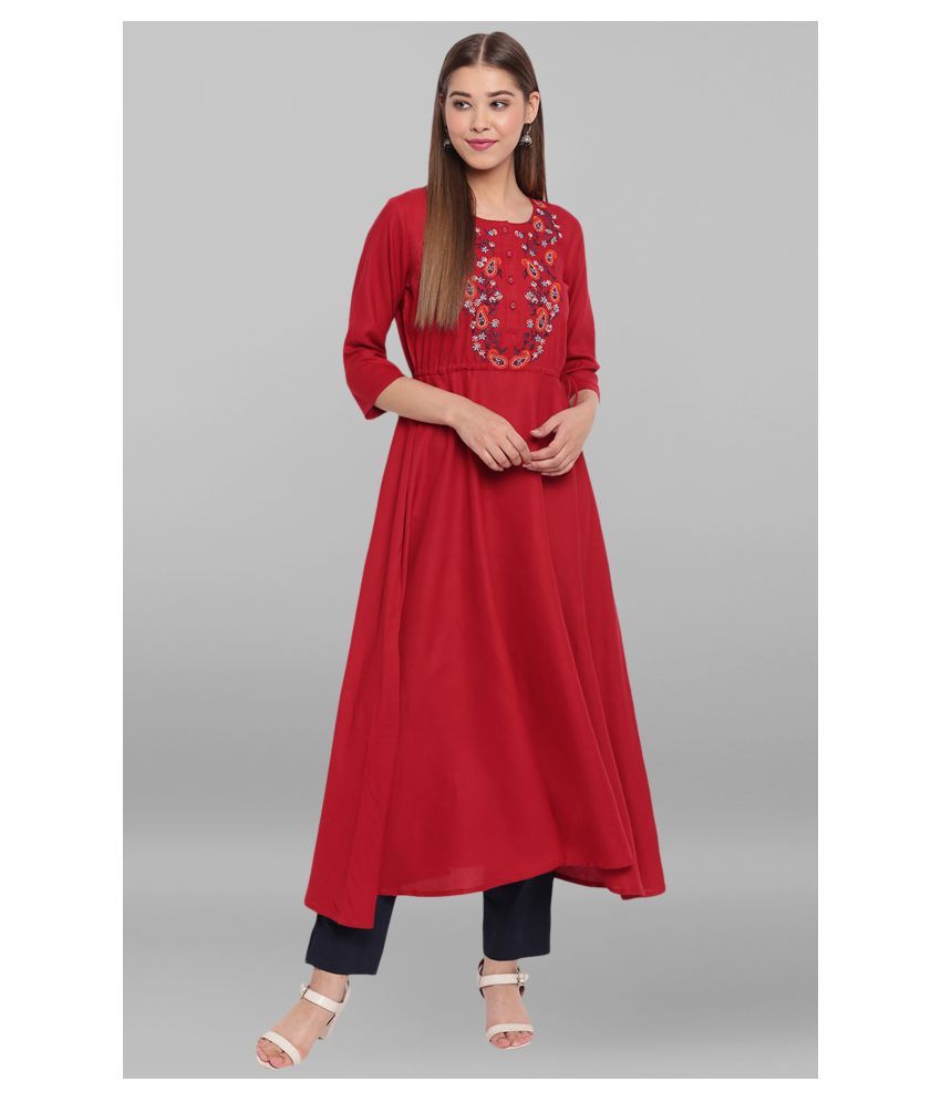 rayon long frock design