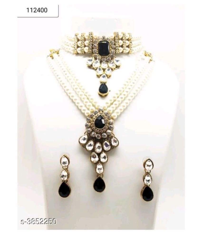 CATALYST Traditional Designer Pearl Necklace Set with Choker Set ...