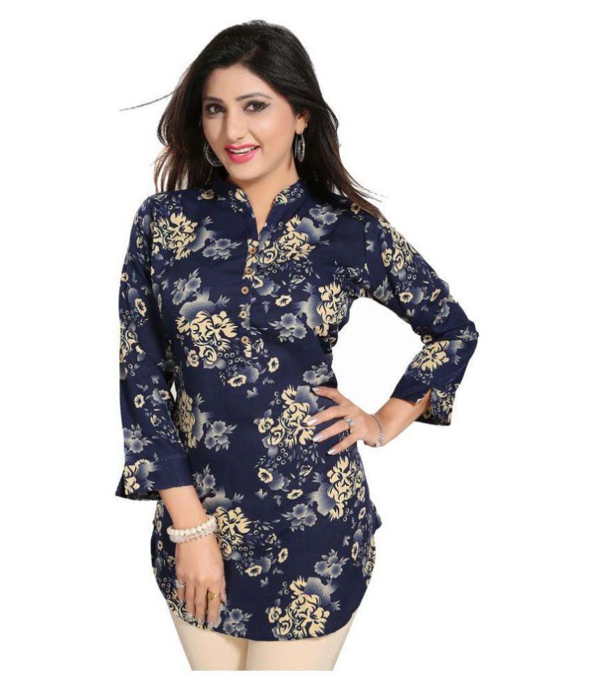     			Meher Impex - Multicolor Crepe Women's Straight Kurti ( Pack of 1 )