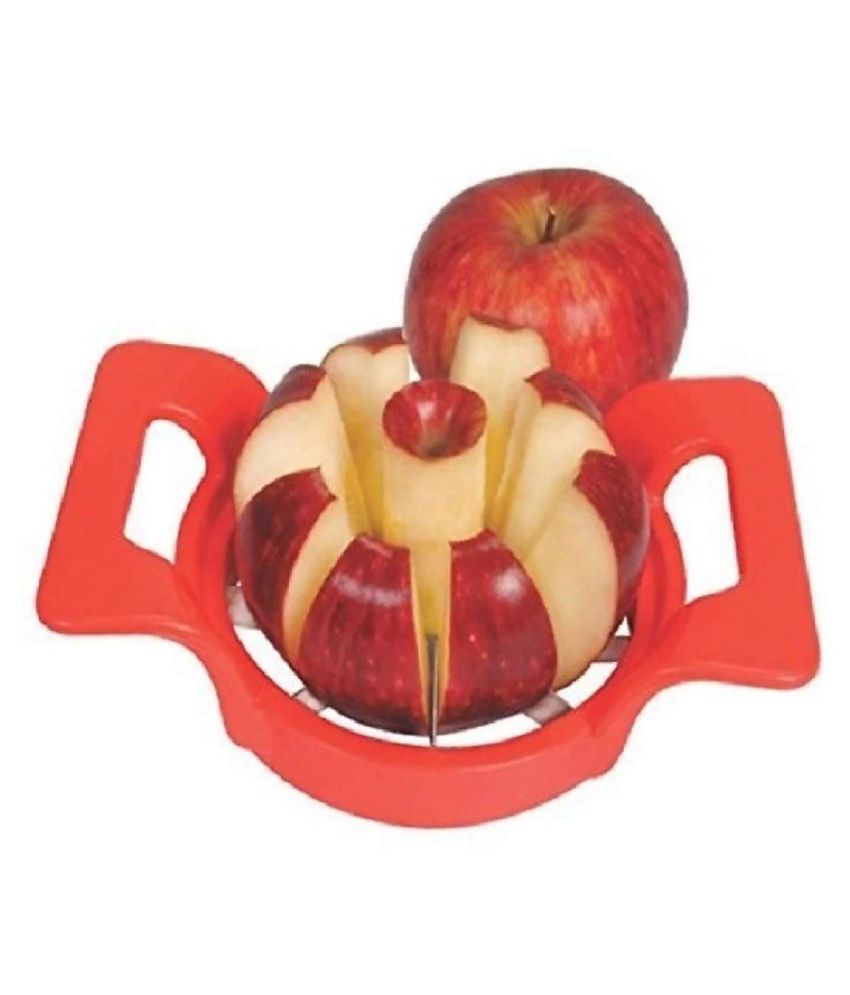     			Apple Cutter Slicer with 8 Stainless Steel Blades and Plastic Red Handle