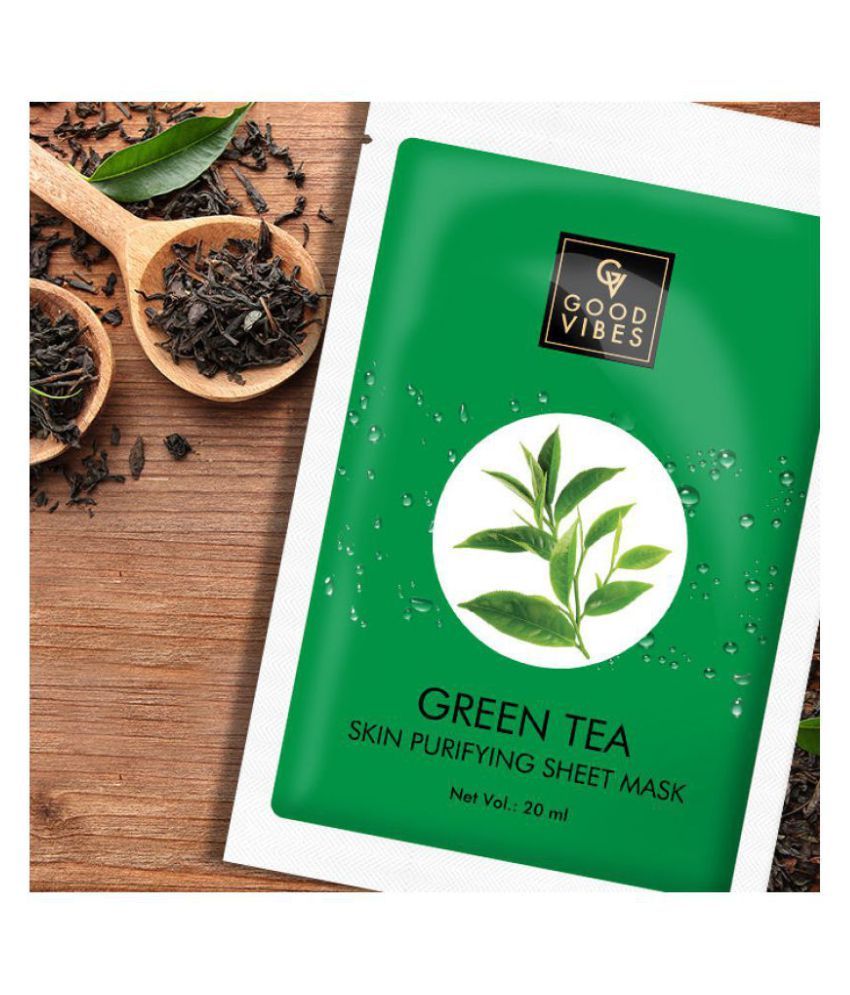 Good Vibes Skin Purifying Sheet Mask Green Tea (20 ml) Buy Good