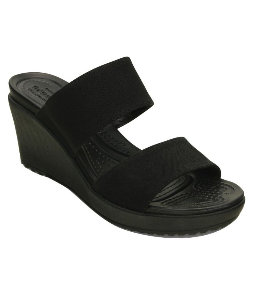 black high heel crocs